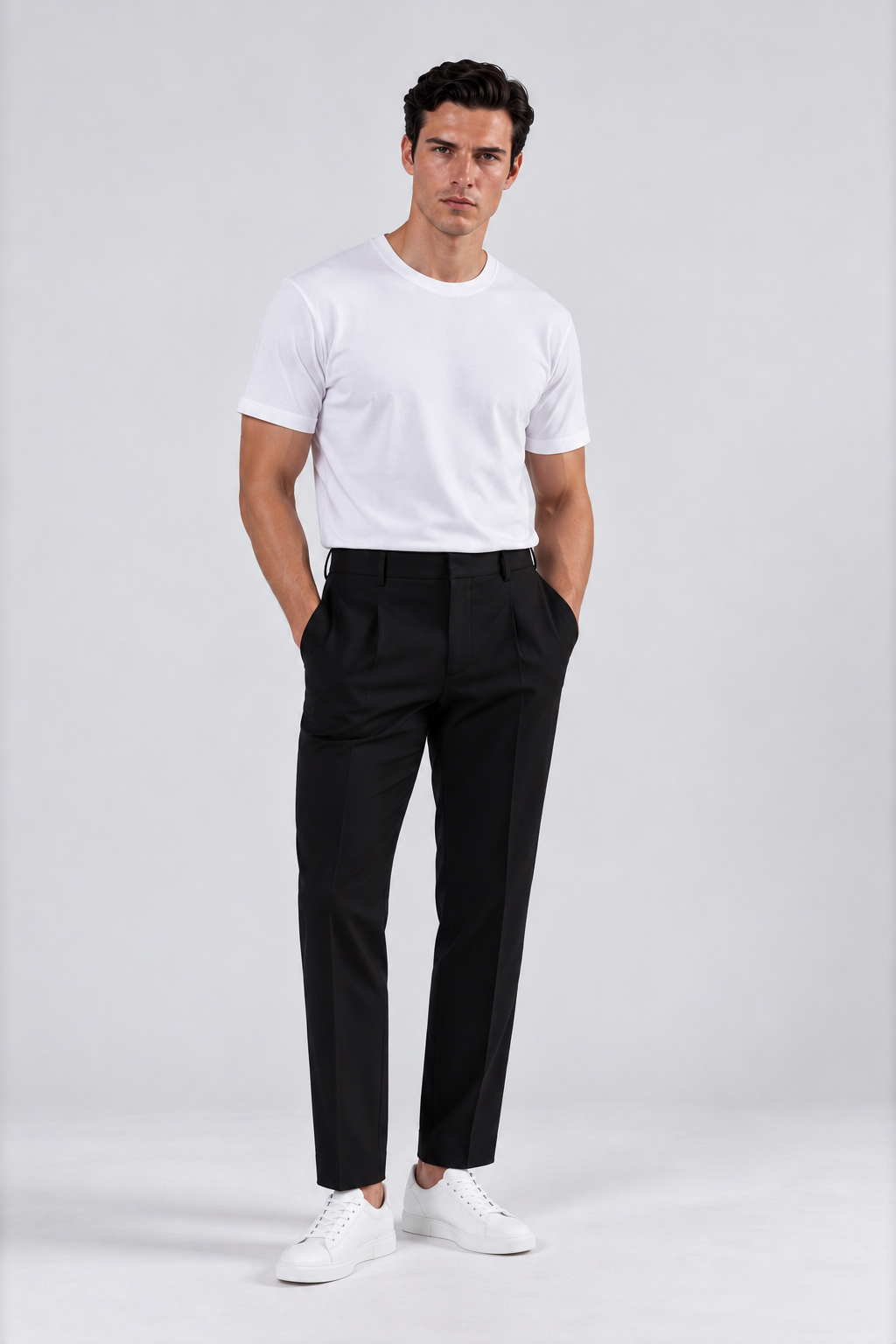 CREW NECK REGULAR T-SHIRT – WHITE
