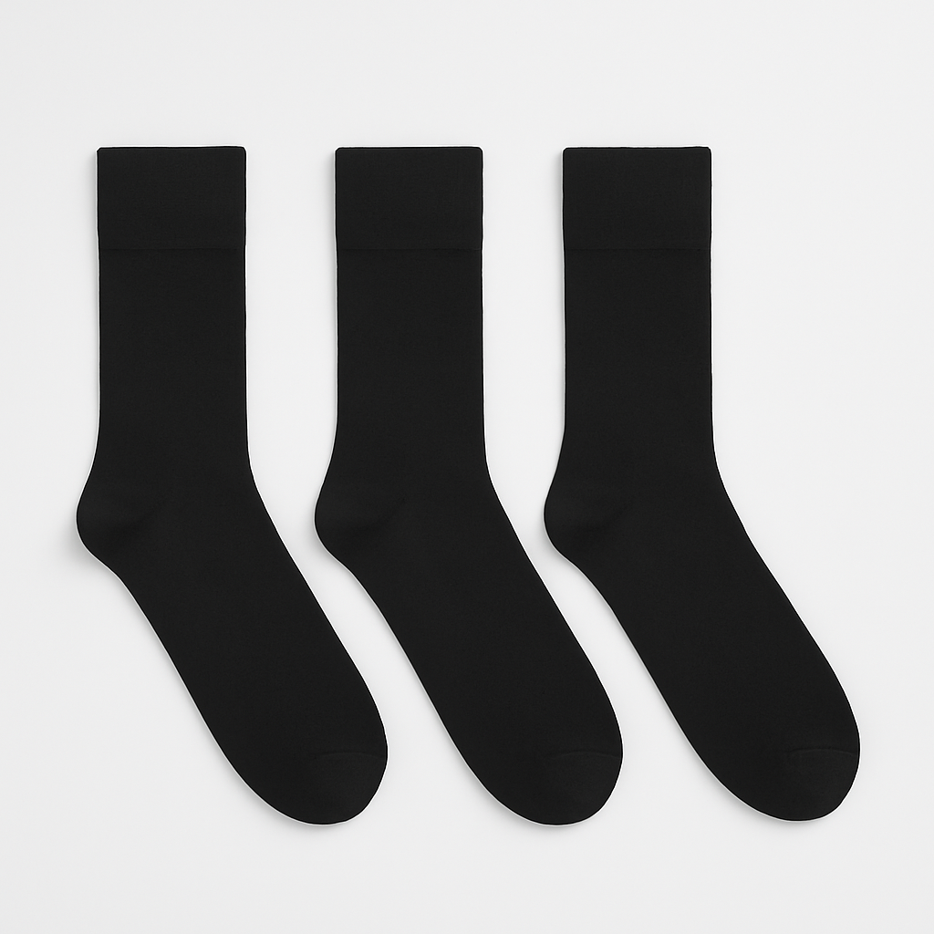 LOT DE 3 PAIRES DE CHAUSSETTES NOIRES MI-MOLLET