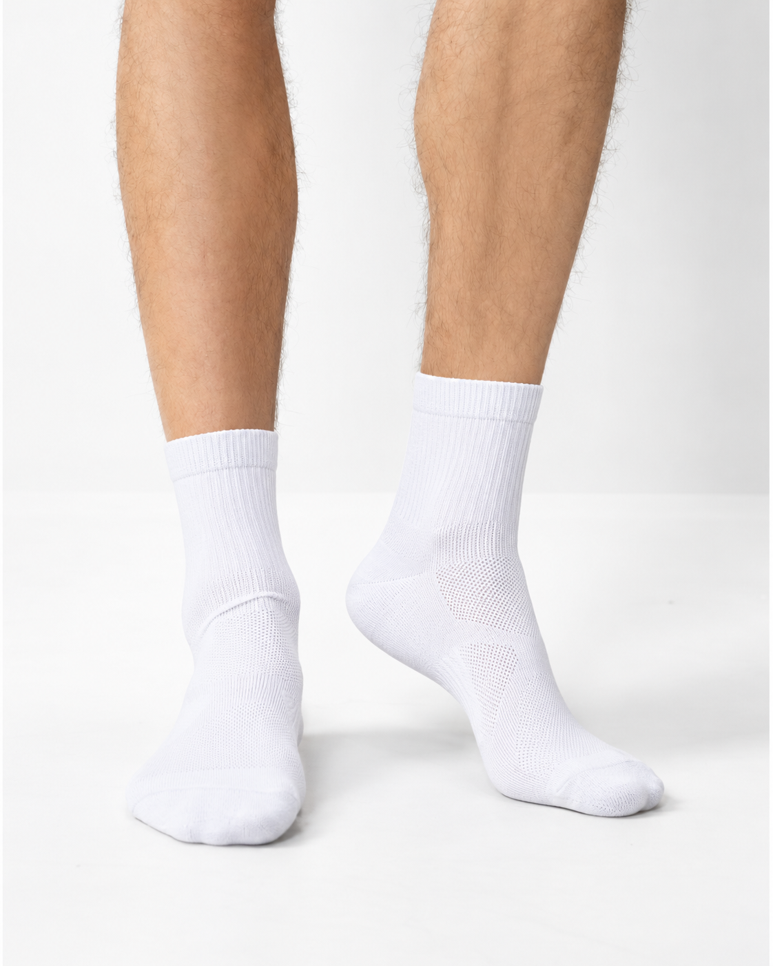 MID-CALF SPORTS SOCKS - WHITE | 3-PACK
