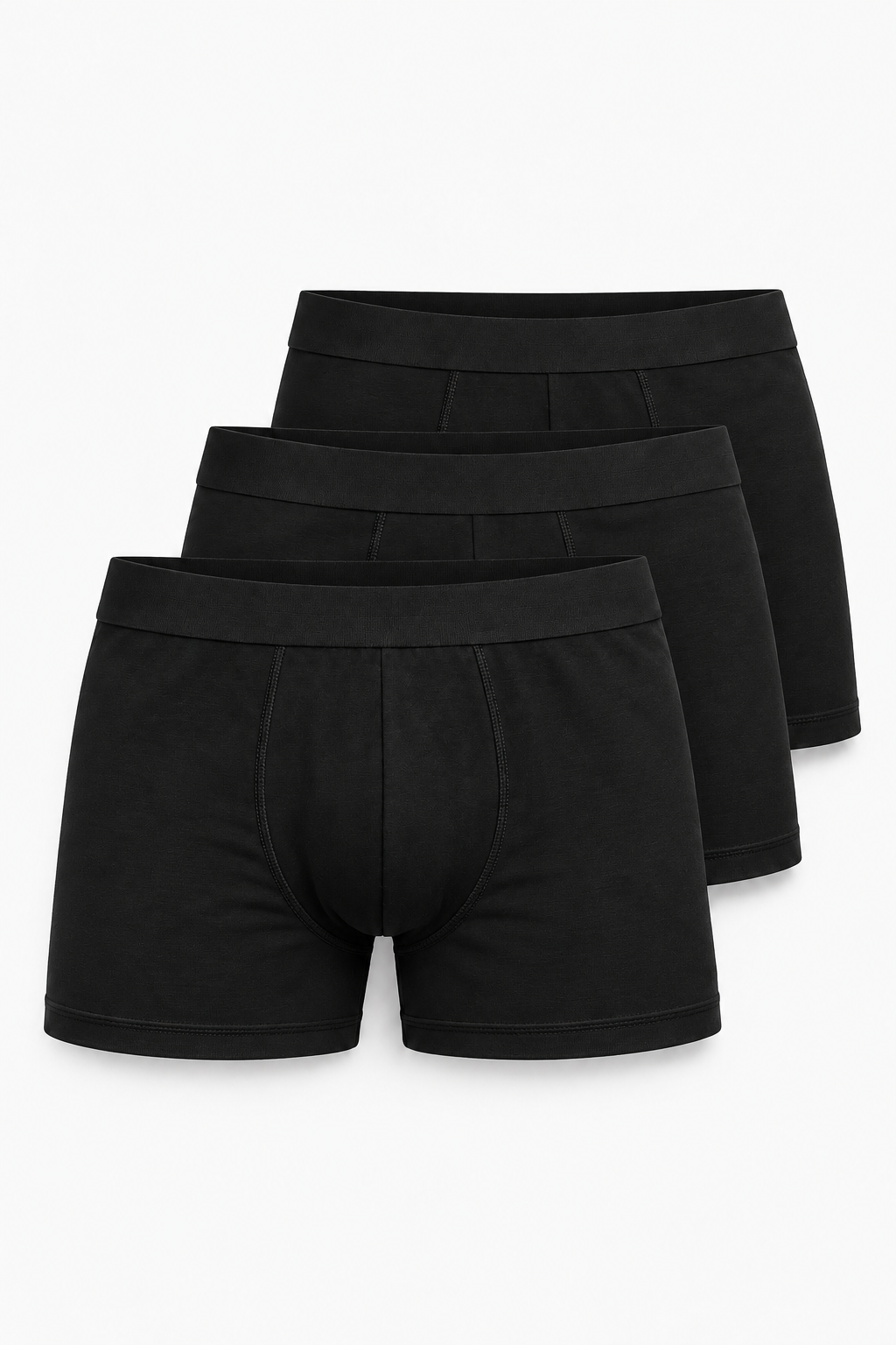 MID-LENGTH BOXER BRIEFS - BLACK | 3-PACK