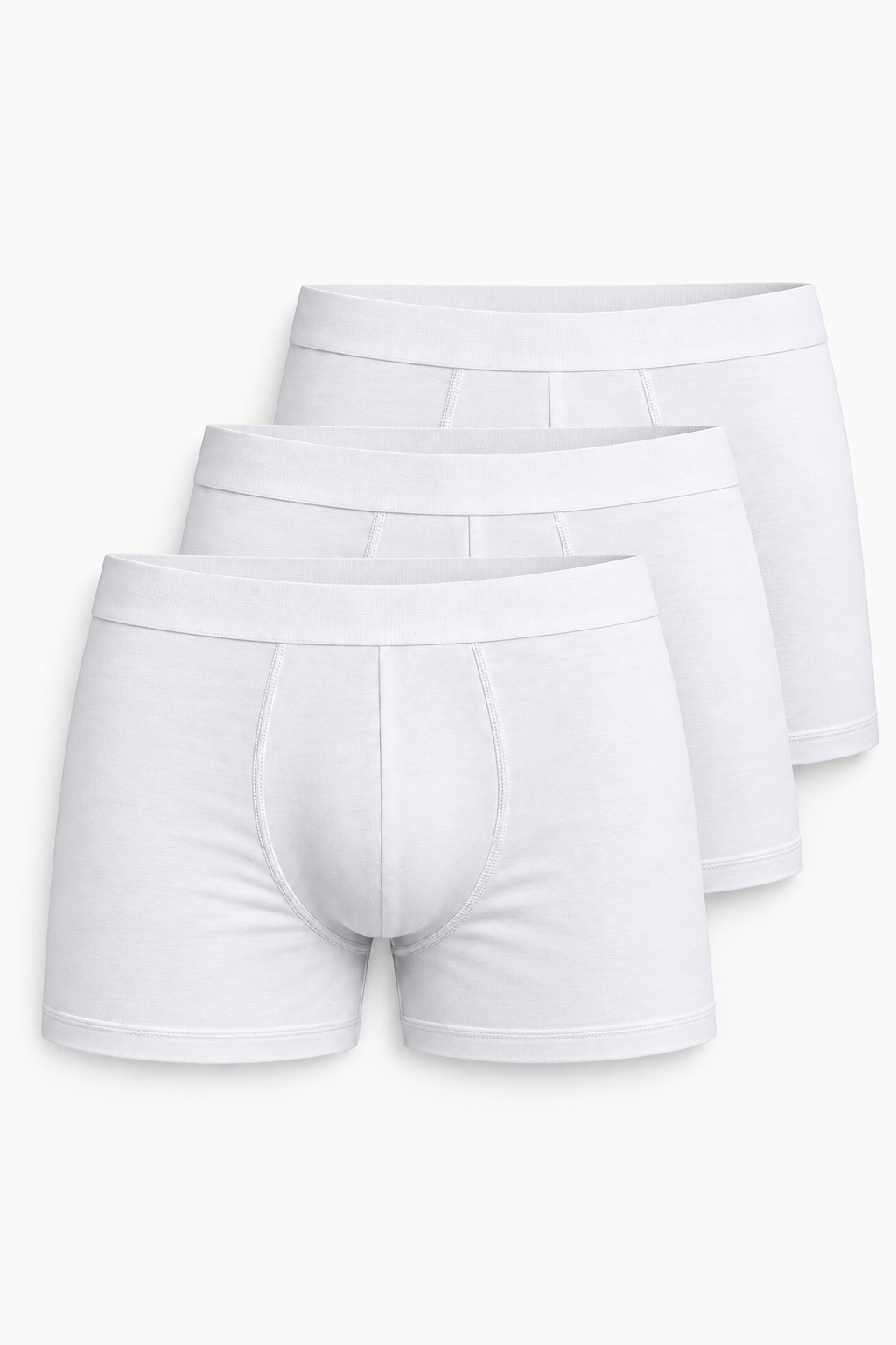 MID-LENGTH BOXER BRIEFS - WHITE | 3-PACK