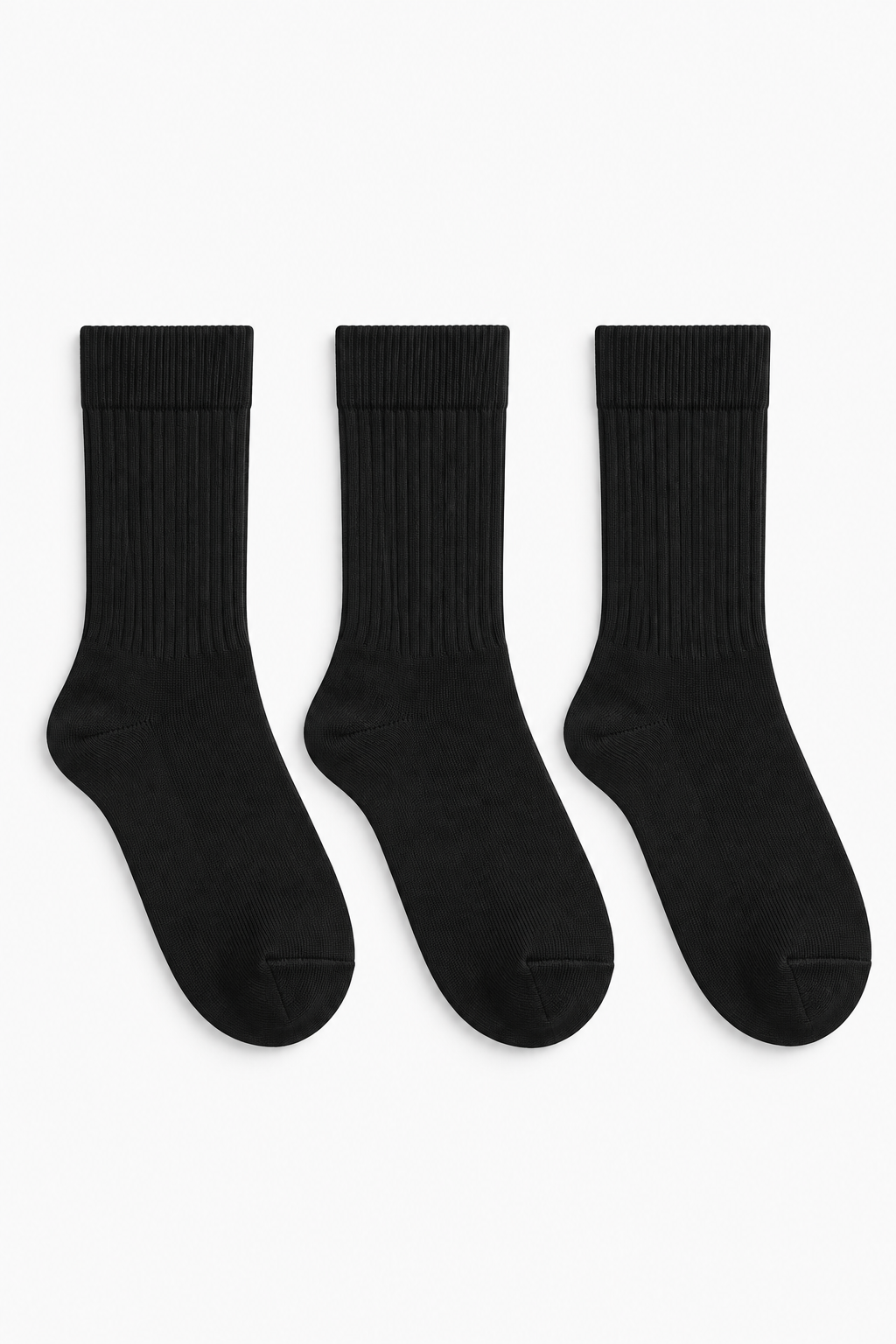 MID-CALF SPORTS SOCKS - BLACK | 3-PACK