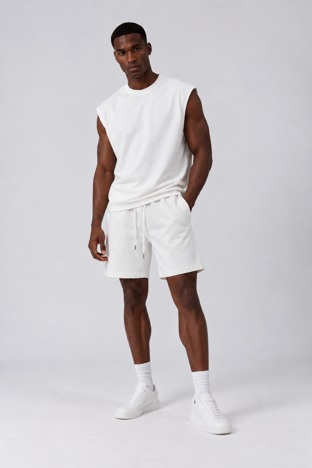 HEAVYWEIGHT COTTON RELAX SHORT – WHITE