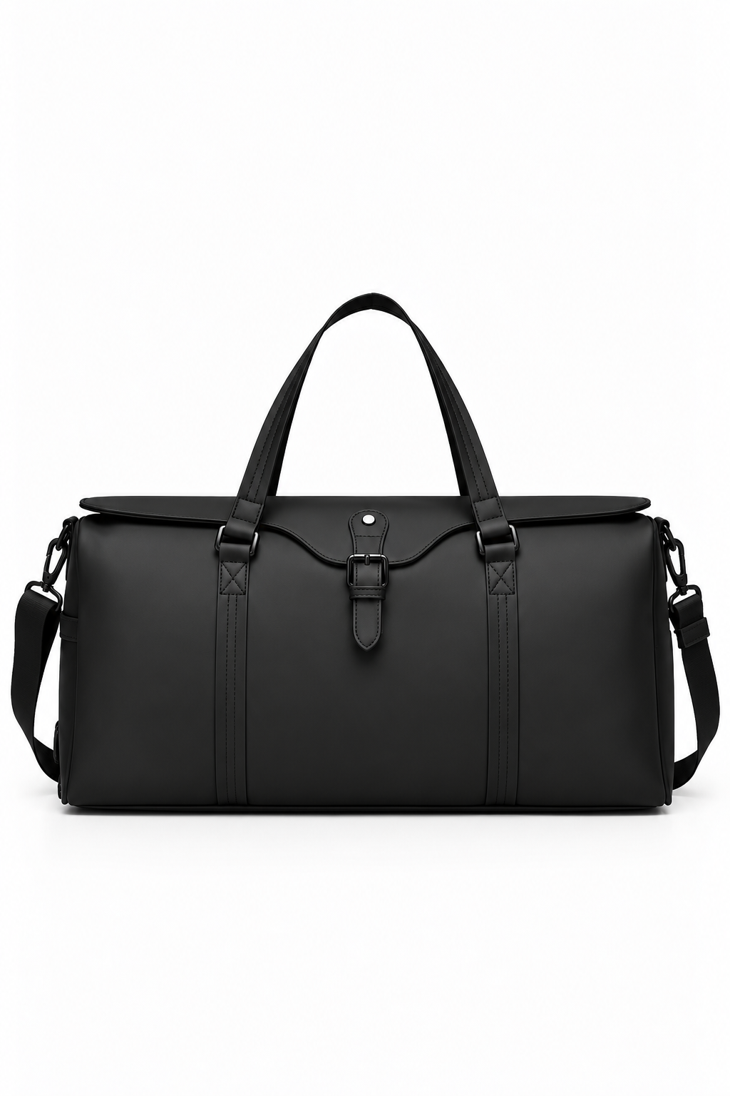 BUCKLE WEEKENDER BAG - BLACK