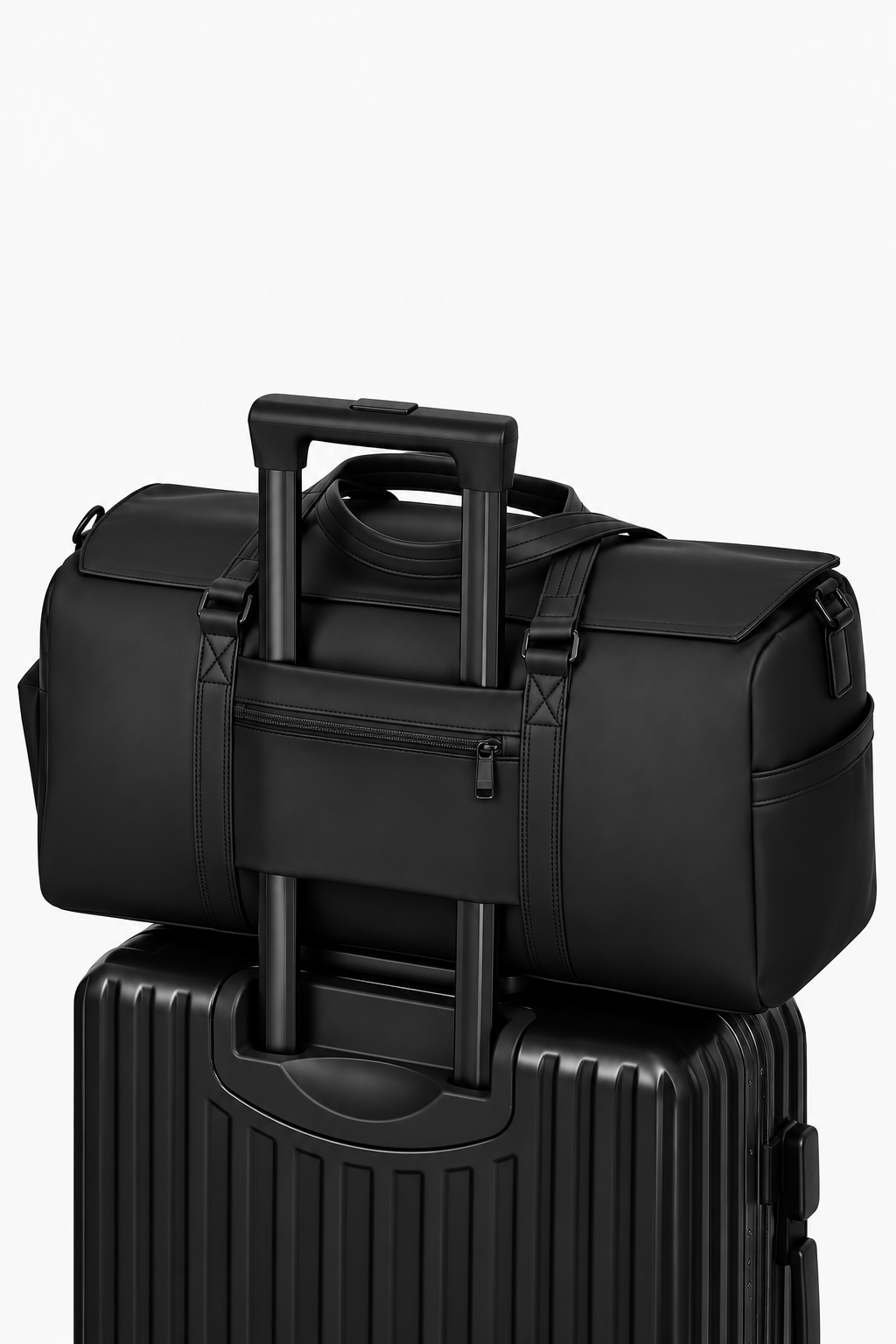 BUCKLE WEEKENDER BAG - BLACK