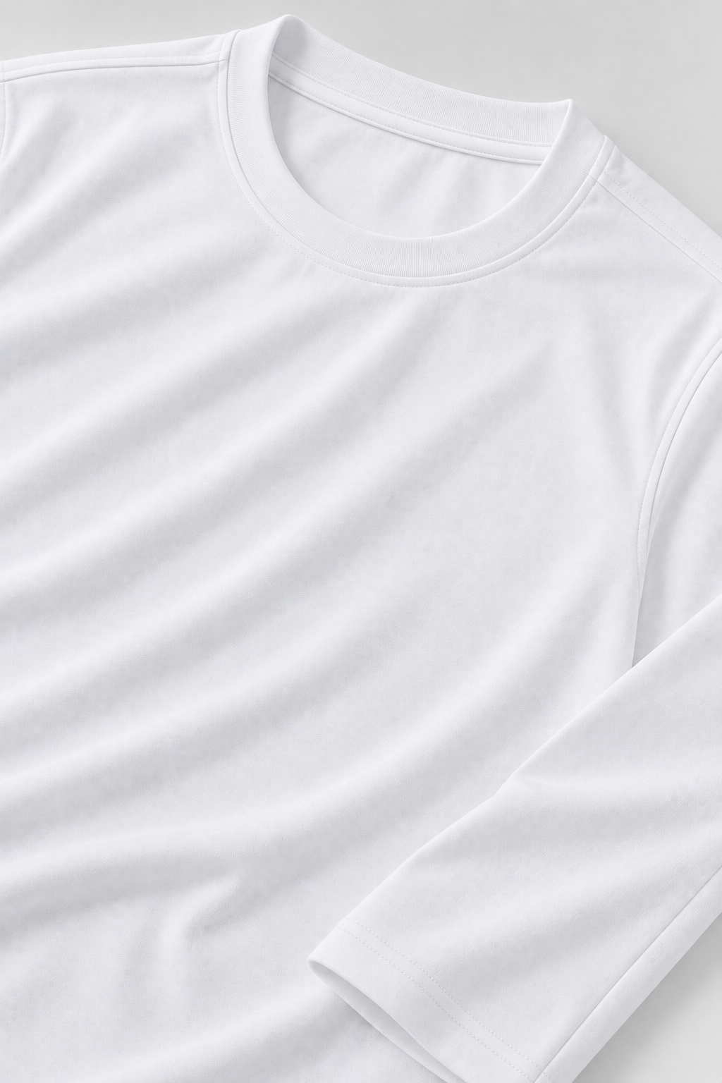 MERCERIZED COTTON LONG SLEEVE T-SHIRT - WHITE