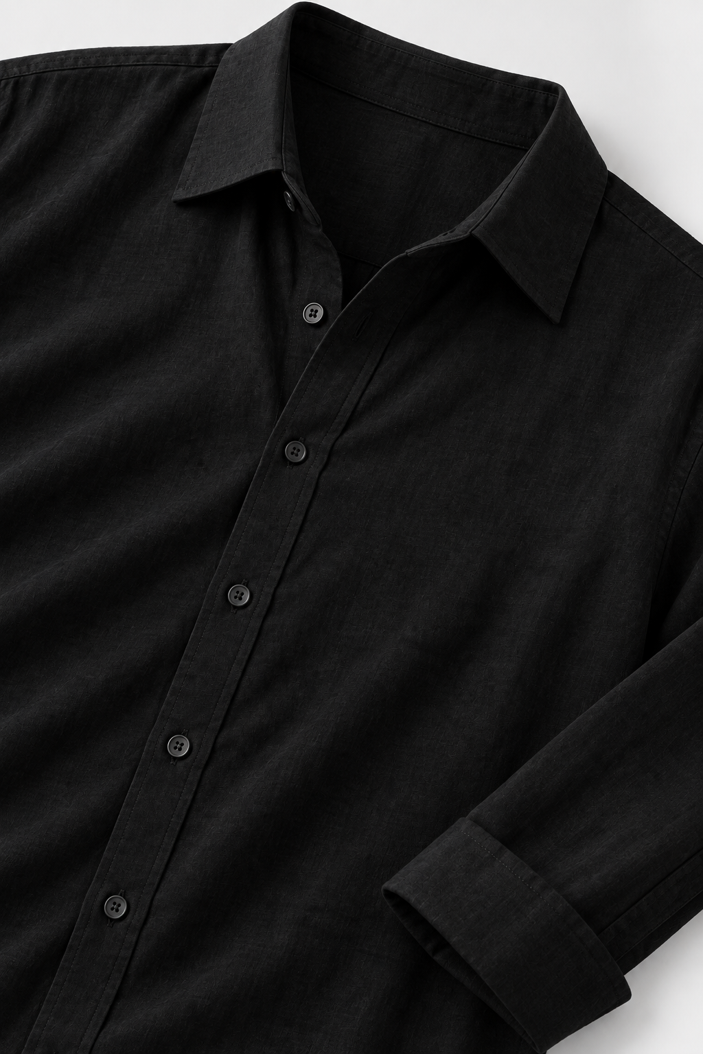 LOOSE-FITTING LINEN SHIRT - BLACK