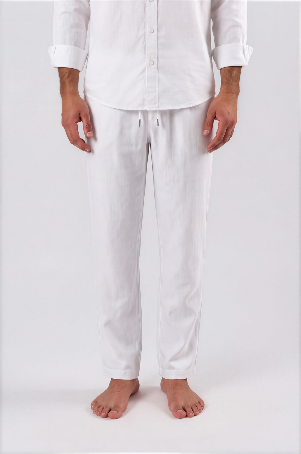 LOOSE-FITTING LINEN TROUSERS - WHITE