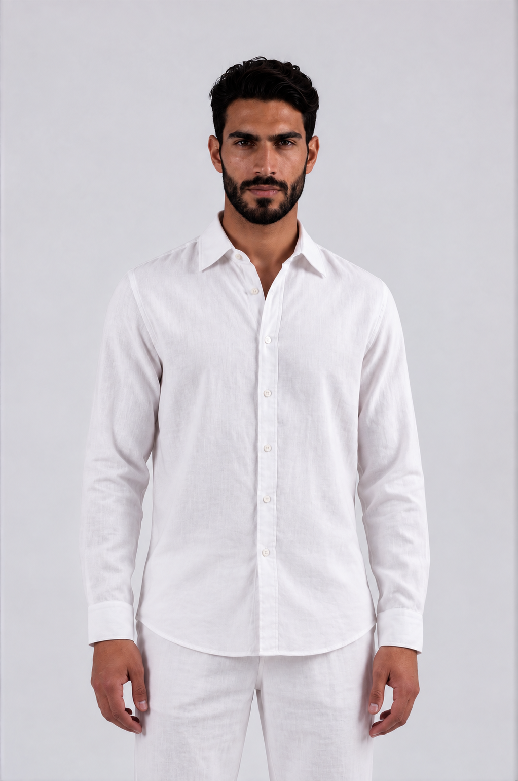 LOOSE-FITTING LINEN SHIRT - WHITE