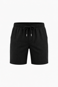 LOOSE-FITTING LINEN SHORTS - BLACK