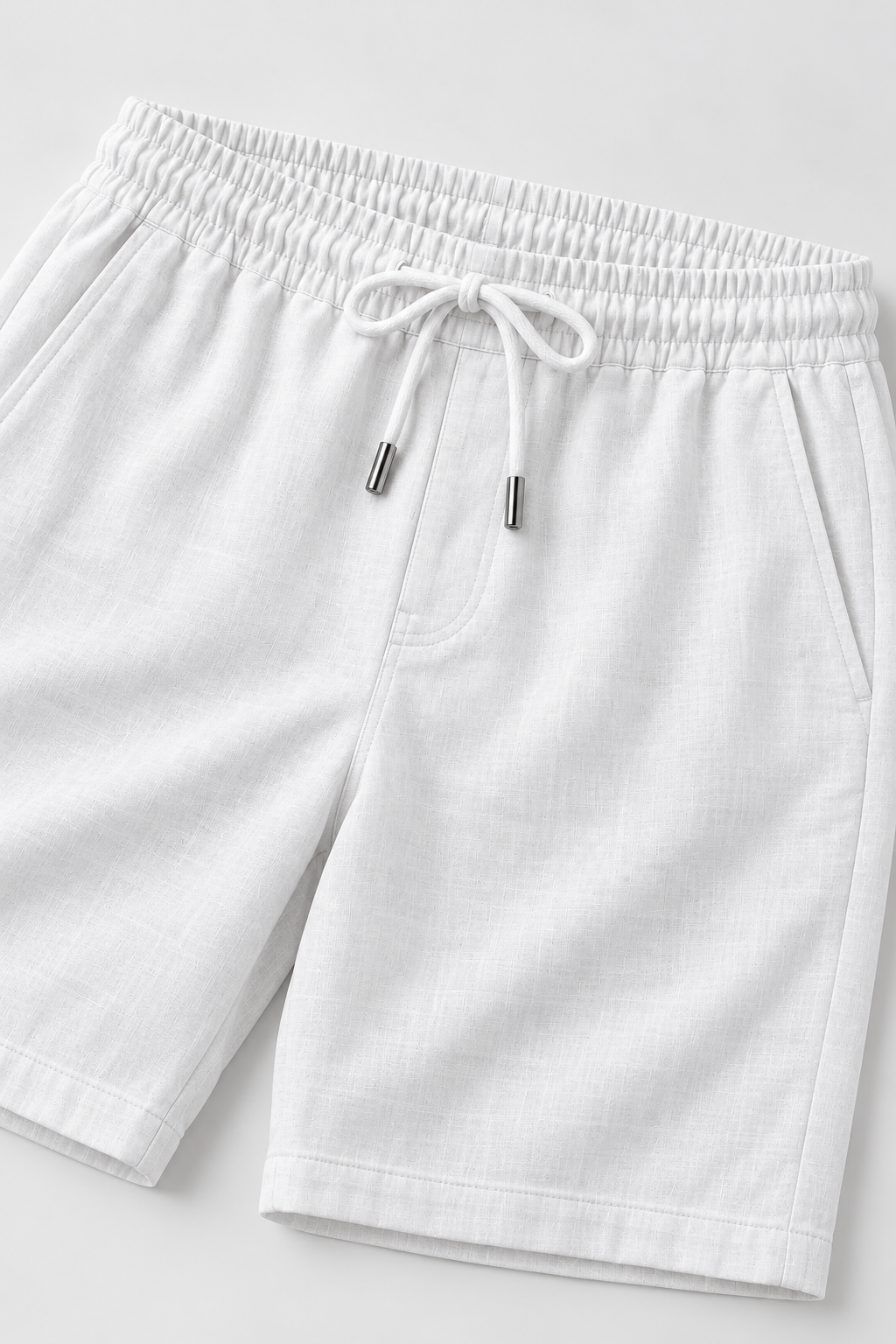 LOOSE-FITTING LINEN SHORTS - WHITE