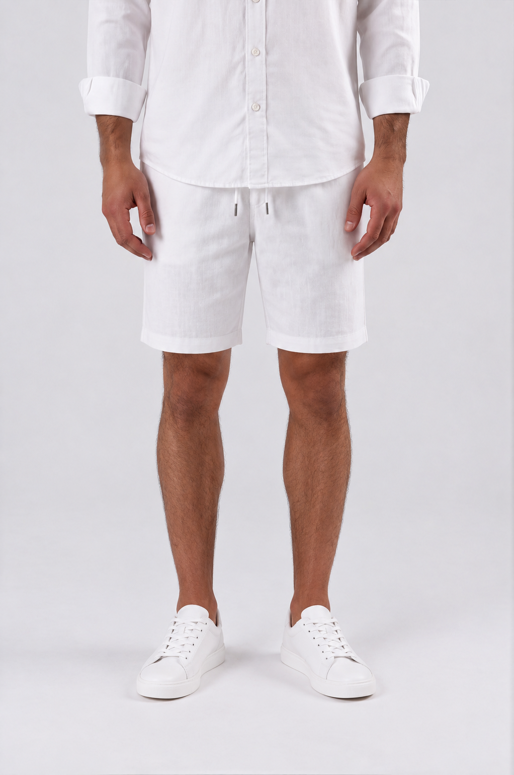 LOOSE-FITTING LINEN SHORTS - WHITE