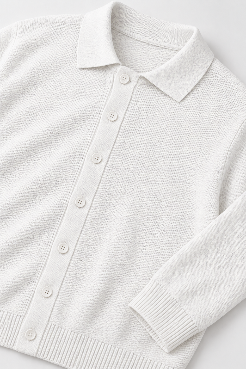 BUTTON STYLE KNITWEAR - WHITE