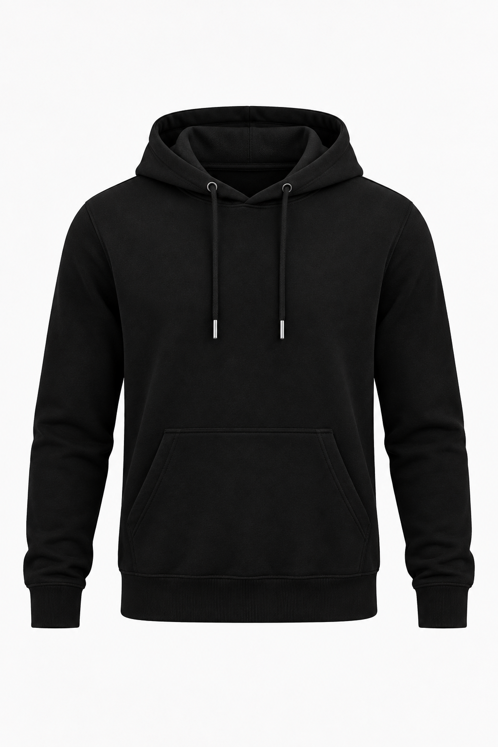 ESSENTIAL COTTON HOODIE - BLACK