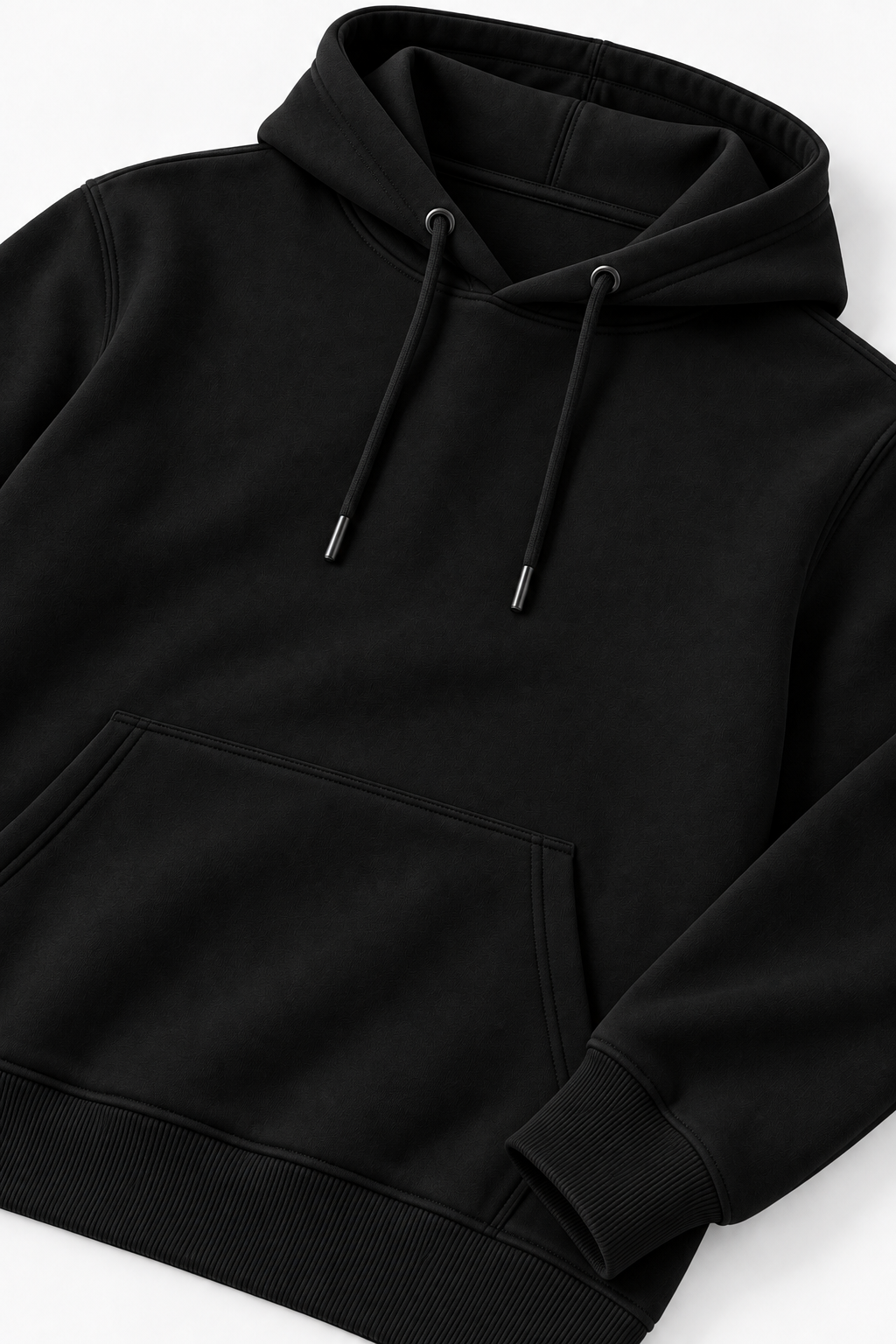 ESSENTIAL COTTON HOODIE - BLACK