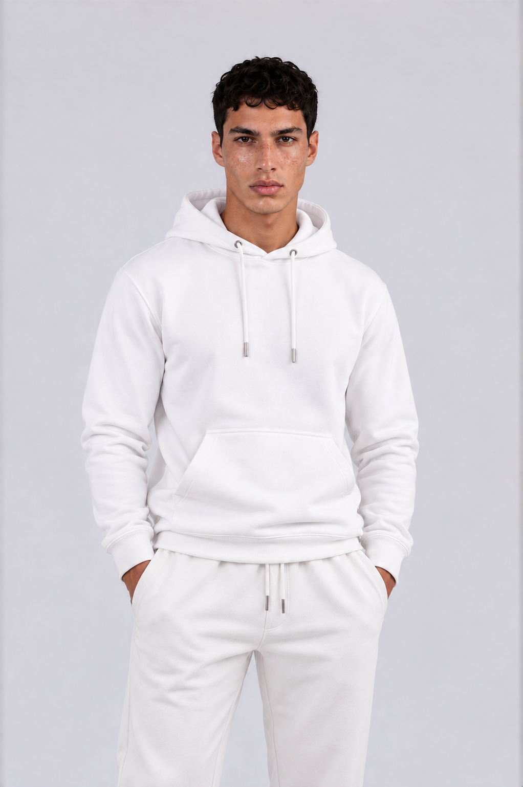 ESSENTIAL COTTON HOODIE - BLANC