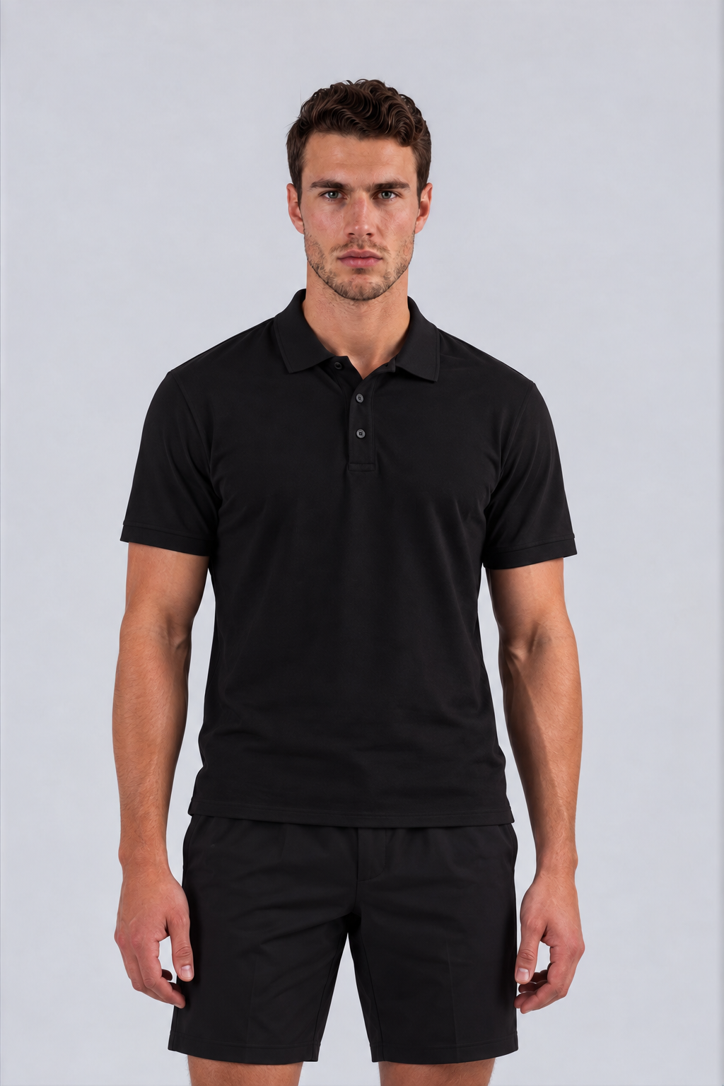 PERFORMANCE BUTTON POLO - BLACK