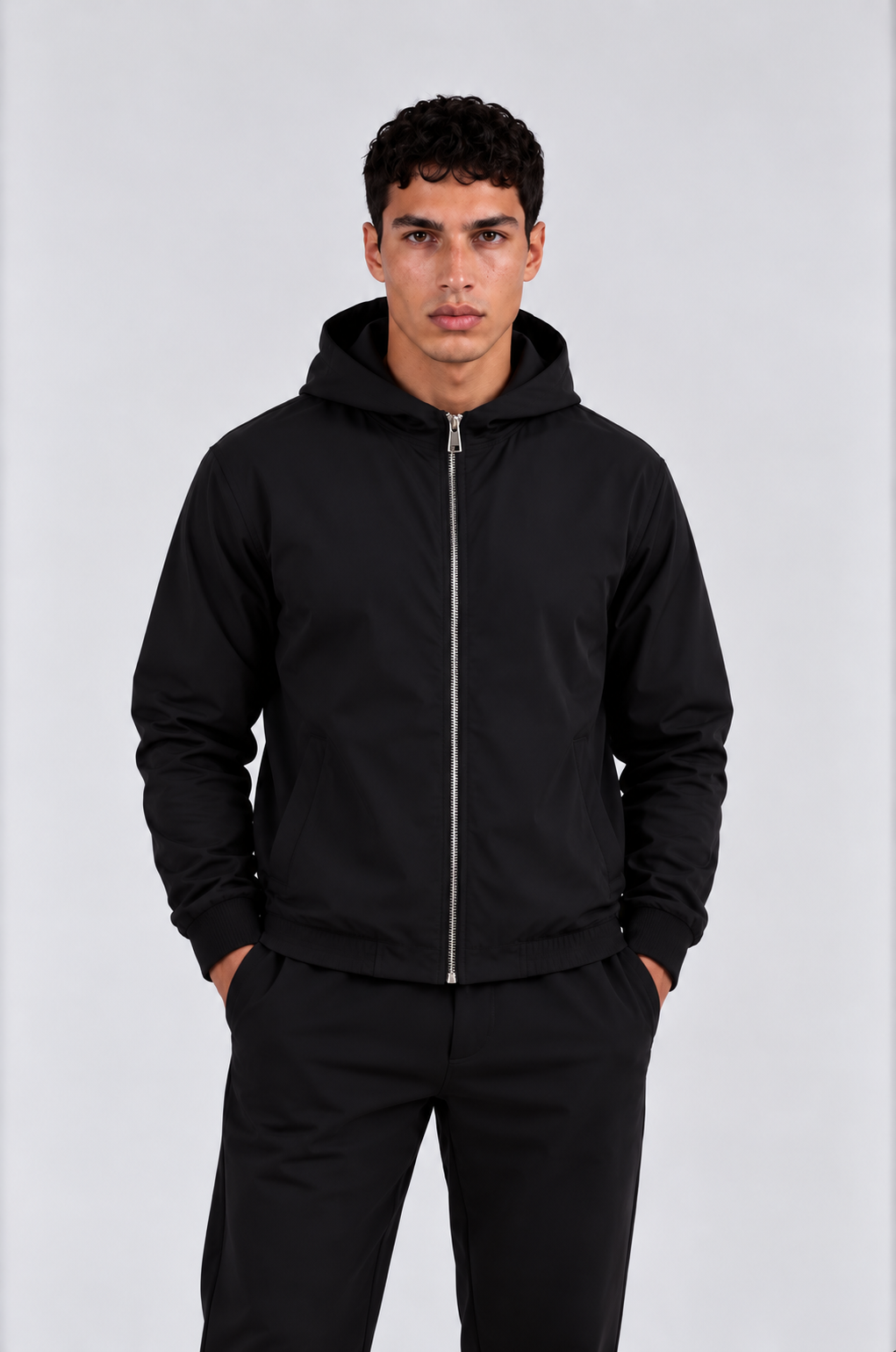 HOODED JACKET - BLACK