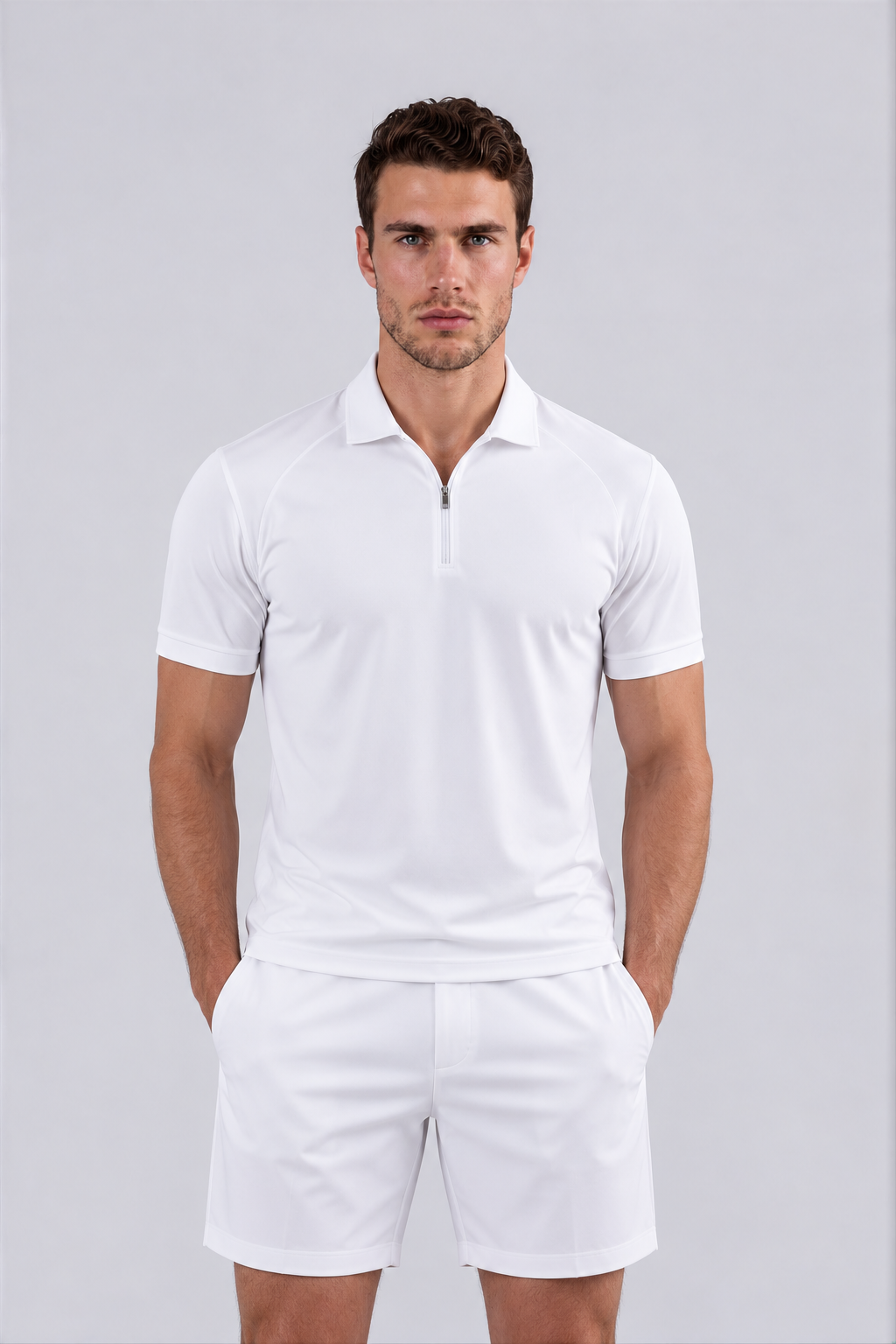 ZIP POLO – WHITE
