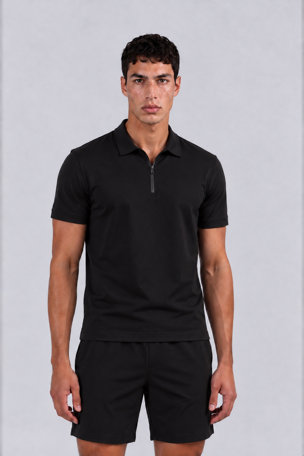 ZIP POLO – BLACK