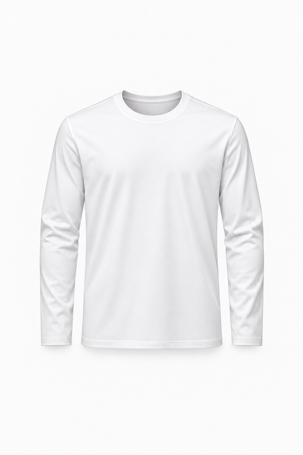 MERCERIZED COTTON LONG SLEEVE T-SHIRT - WHITE