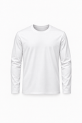 MERCERIZED COTTON LONG SLEEVE T-SHIRT - WHITE