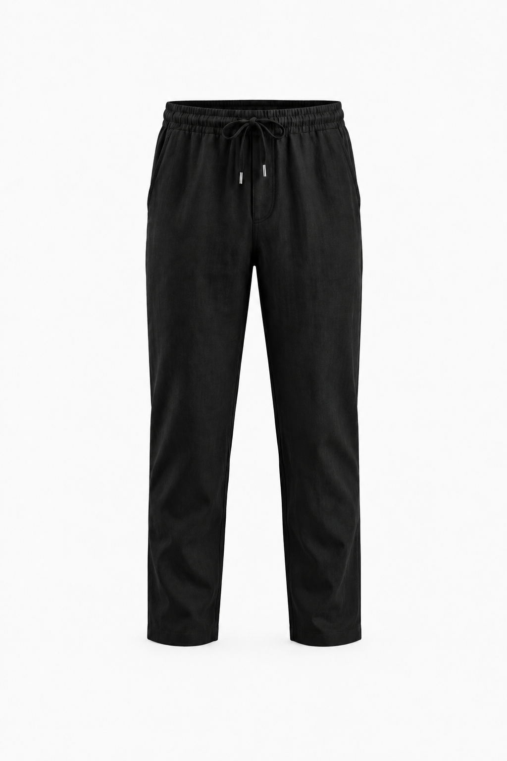LOOSE-FITTING LINEN TROUSERS - BLACK