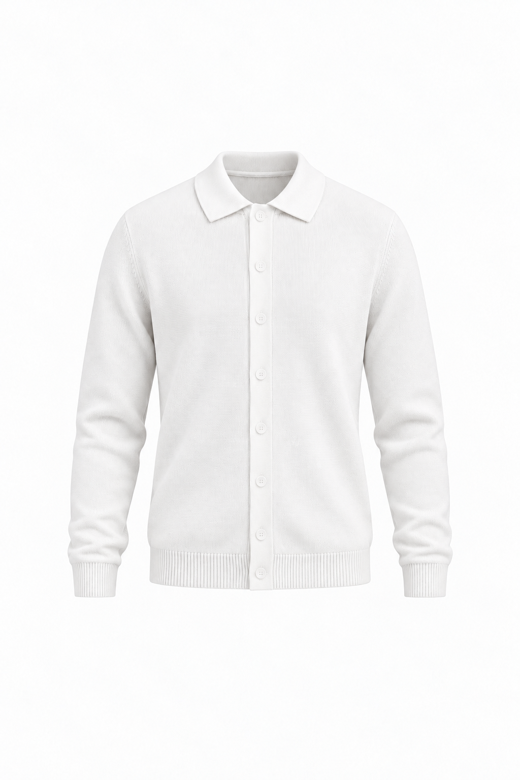 BUTTON STYLE KNITWEAR - WHITE