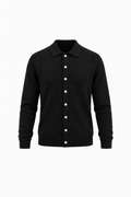 BUTTON STYLE KNITWEAR - BLACK